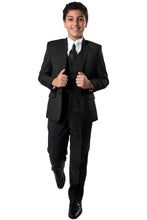 Load image into Gallery viewer, 5 pc Boys Solid Suit- LAB347SA - 01-BLACK / 2 - Boys suits