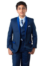 Load image into Gallery viewer, LA Merchandise LAB365SA 5 Piece Formal Boys Two tone Suit - BLUE - Boys suits LA Merchandise