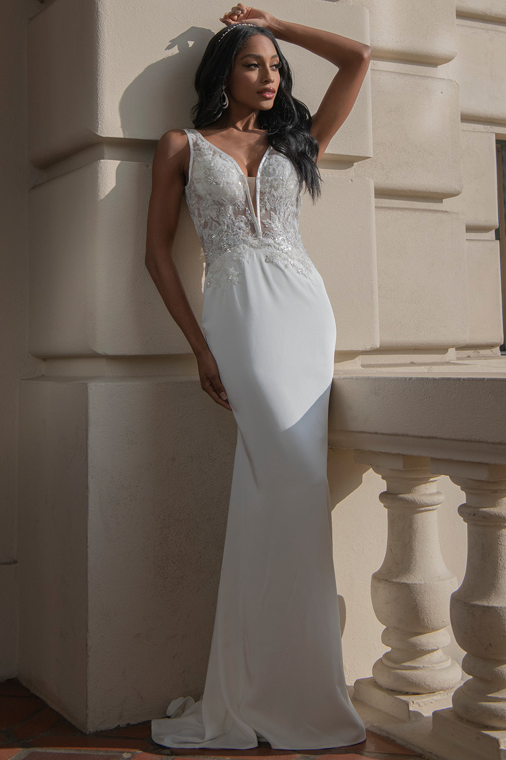 Bodycon Wedding White Dresses - LAA5030