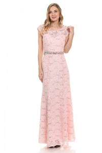 Mother Of The Bride Lace Dress - LN5131 - Blush - LA Merchandise