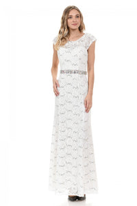 Mother Of The Bride Lace Dress - LN5131 - Ivory - LA Merchandise