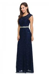 Mother Of The Bride Lace Dress - LN5131 - Navy - LA Merchandise
