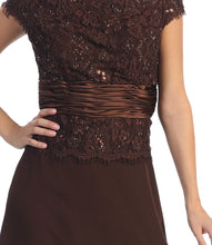 Load image into Gallery viewer, Short Sleeve Sequins Chiffon Dress-LA571 - - Dresses LA Merchandise