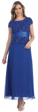 Load image into Gallery viewer, Short Sleeve Sequins Chiffon Dress-LA571 - ROYAL BLUE - Dresses LA Merchandise