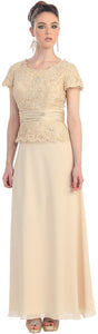 Short Sleeve Sequins Chiffon Dress-LA571 - - Dresses LA Merchandise