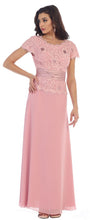 Load image into Gallery viewer, Short Sleeve Sequins Chiffon Dress-LA571 - - Dresses LA Merchandise