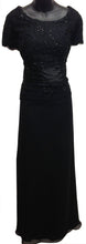 Load image into Gallery viewer, Short Sleeve Sequins Chiffon Dress-LA571 - BLACK - Dresses LA Merchandise