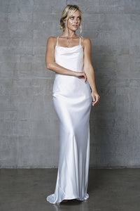 Sexy Simple Wedding Dress - LAA6111B - White - LA Merchandise