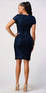 Short Sleeve Lace Dress - LAN653