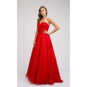 Red Carpet Ball Gown with removable arm band - ZA692
