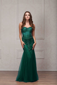 Long Strapless Mermaid Dress - LAA774