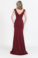 Load image into Gallery viewer, La Merchandise LAY8290 Long Simple Cap Sleeve Formal Bridesmaids Gowns