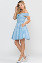 Load image into Gallery viewer, Off The Shoulder Cocktail Dress - LAY8356 - BLUE - LA Merchandise