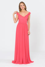 Load image into Gallery viewer, Long Bridesmaids Dress - LAY8398 - CORAL - LA Merchandise