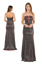 Load image into Gallery viewer, La Merchandise LAY8490 Metallic Strapless Prom Formal Evening Gown - RED - LA Merchandise