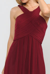 La Merchandise LAY8554 Bridesmaid Plus Size Long Chiffon Evening Dress - - LA Merchandise