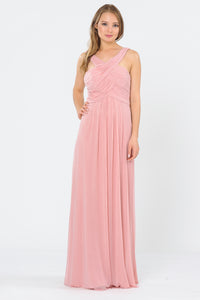 La Merchandise LAY8554 Bridesmaid Plus Size Long Chiffon Evening Dress - MAUVE - LA Merchandise