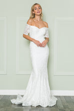 Load image into Gallery viewer, La Merchandise LAY8596B Long Detailed Lace Off Shoulder Wedding Dress
