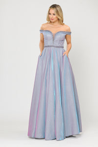 La Merchandise LAY8664 Sweetheart Long Formal A-Line Glitter Prom Gown - LAVENDER - LA Merchandise