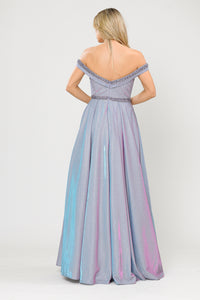 La Merchandise LAY8664 Sweetheart Long Formal A-Line Glitter Prom Gown - - LA Merchandise