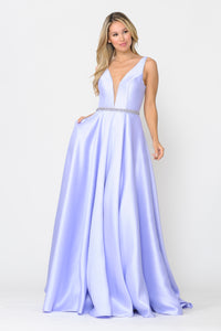 La Merchandise LAY8682 Beautiful Mikado Pageant Long Formal Prom Gown