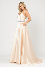 Load image into Gallery viewer, La Merchandise LAY8688 Simple Mikado Sexy Open Back A-Line Prom Gown