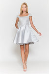 Load image into Gallery viewer, Semi Formal Short Dress - LAY8732 - SILVER - LA Merchandise