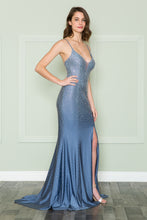 Load image into Gallery viewer, La Merchandise LAY8892 Sexy Open Back Bodycon Prom Dress with Slit - SMOKY BLUE - LA Merchandise
