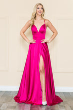 Load image into Gallery viewer, La Merchandise LAY8908 Simple Satin Formal Evening A-Line Prom Gown - FUCHSIA - LA Merchandise