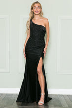 Load image into Gallery viewer, La Merchandise LAY8914 Sexy Stretchy One Shoulder Prom Dress w/ Slit - BLACK - LA Merchandise