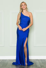 Load image into Gallery viewer, La Merchandise LAY8914 Sexy Stretchy One Shoulder Prom Dress w/ Slit - ROYAL BLUE - LA Merchandise