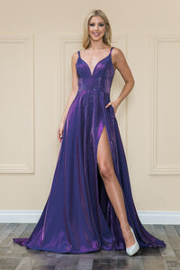 Special Occasion Formal Gown - LAY8922 - PURPLE - LA Merchandise