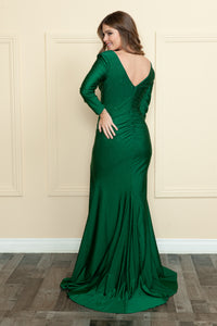 Long Sleeve Stretchy Gown - LAY9114