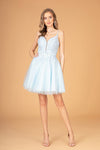 Load image into Gallery viewer, La Merchandise LAS3094 Short A-line Embroidered Sweet 16 Party Dress - BABY BLUE - LA Merchandise