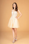 Load image into Gallery viewer, La Merchandise LAS3094 Short A-line Embroidered Sweet 16 Party Dress - CHAMPAGNE - LA Merchandise