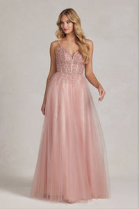 A-line Formal Dresses - LAXF1086 - ROSEGOLD - LA Merchandise
