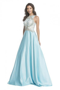 A-line Formal Gowns - LAEL1681 - AQUA - LA Merchandise