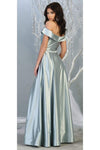 Load image into Gallery viewer, La Merchandise LA1781 A-line Off the Shoulder Metallic Evening Gown - - LA Merchandise