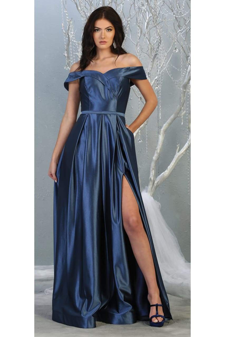 A-line Metallic Evening Gown - LA1781 - - LA Merchandise