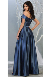 A-line Metallic Evening Gown - LA1781 - - LA Merchandise