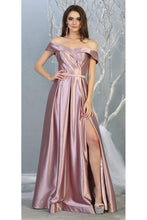 Load image into Gallery viewer, A-line Metallic Evening Gown - LA1781 - MAUVE - LA Merchandise