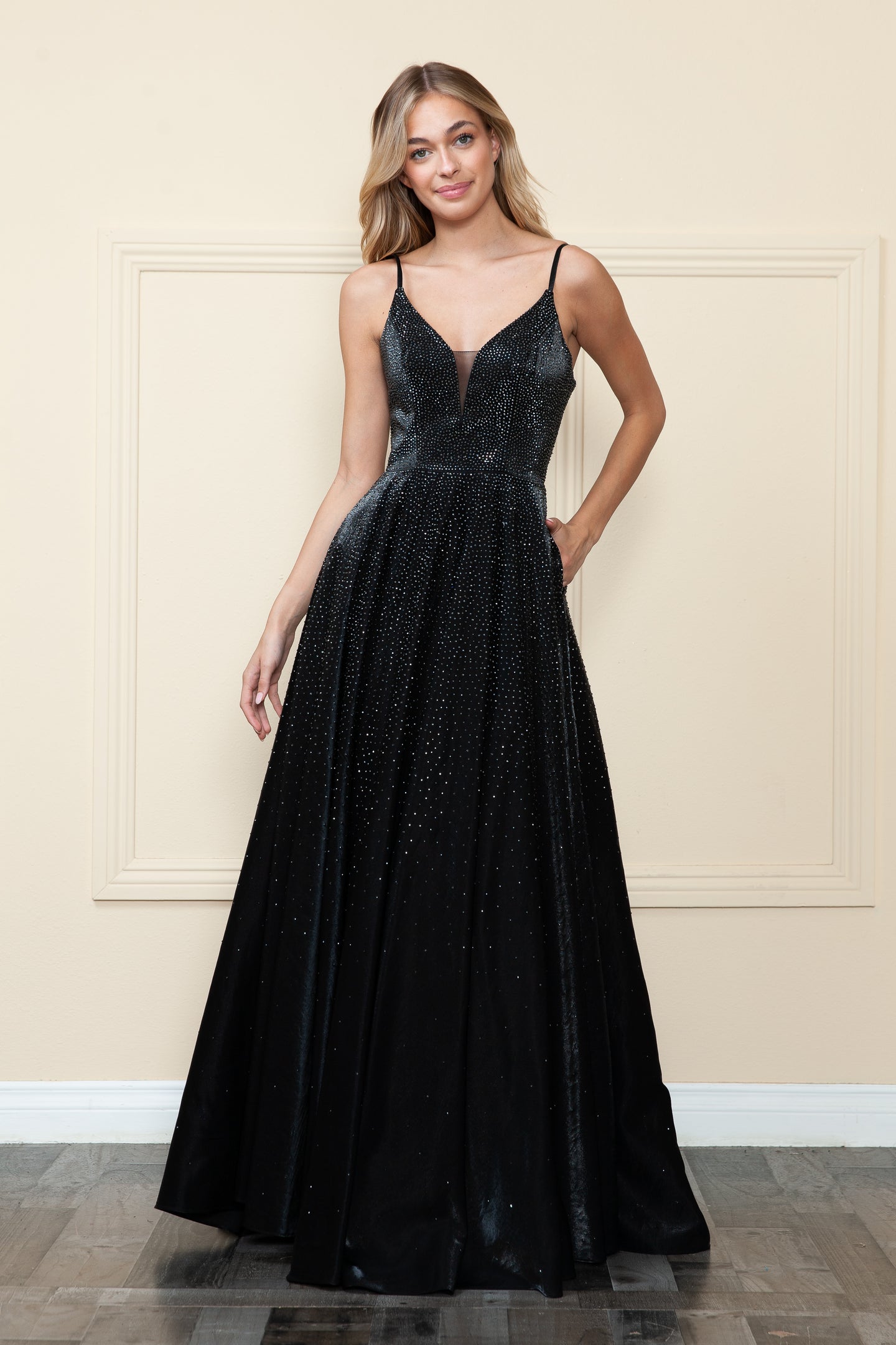 A-line Prom Dress -LAY8888 - BLACK - LA Merchandise