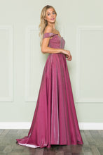 Load image into Gallery viewer, La Merchandise LAY8890 Off Shoulder A-line Prom Dresses with Pockets - MAGENTA - LA Merchandise