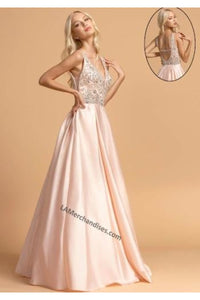 A-line Satin Dress With Side Pockets- LAEL2261 - - LA Merchandise