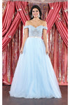 Load image into Gallery viewer, La Merchandise LA1935 Wholesale Off Shoulder Long A-line Formal Gown - BABY BLUE - LA Merchandise
