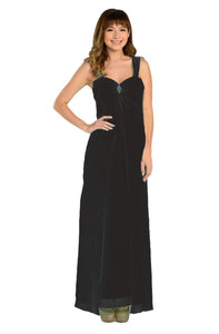 A simple chiffon bridesmaid dress- LAY7000 - BLACK - LA Merchandise