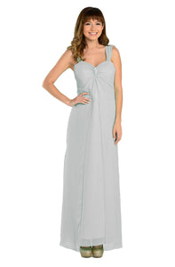 A simple chiffon bridesmaid dress- LAY7000 - SILVER - LA Merchandise