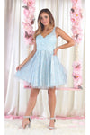 Load image into Gallery viewer, La Merchandise LA1890 Short Homecoming Applique Cocktail Dress - BABY BLUE - LA Merchandise