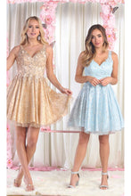 Load image into Gallery viewer, Applique Cocktail Dress - LA1890 - CHAMPAGNE - LA Merchandise