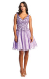 Load image into Gallery viewer, La Merchandise LA1890 Short Homecoming Applique Cocktail Dress - LILAC - LA Merchandise